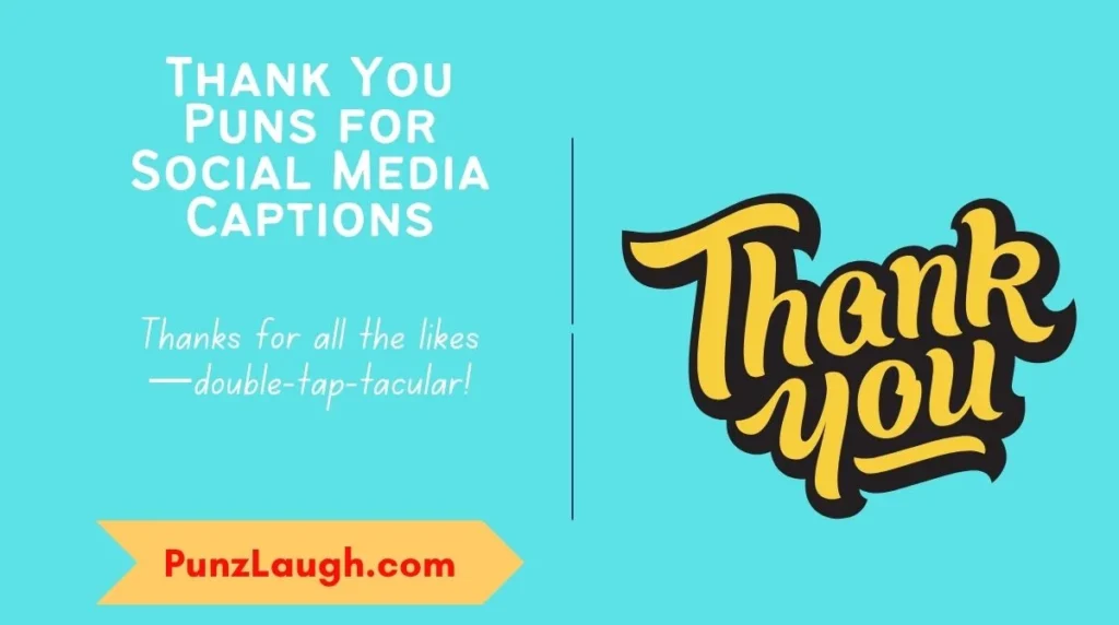 Thank You Puns for Social Media Captions